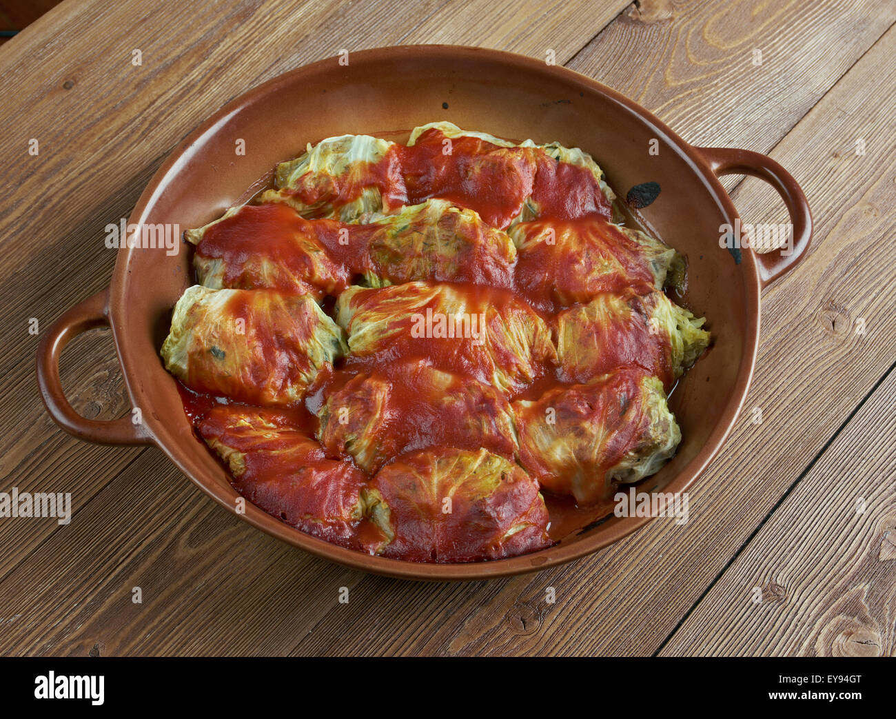 Holishkes traditional Jewish cabbage roll dish.cabbage leaves wrapped