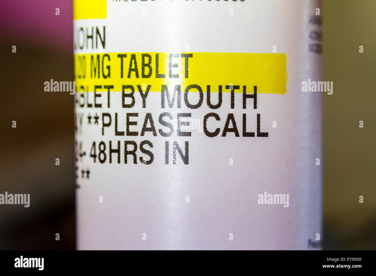 A Costco Pharmacy Prescription Label Stock Photo
