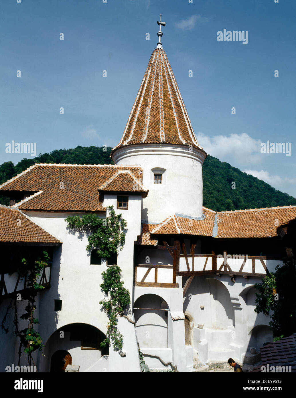 Transylvania Romania Bran Castle (Dracula's Castle) Courtyard Stock Photo