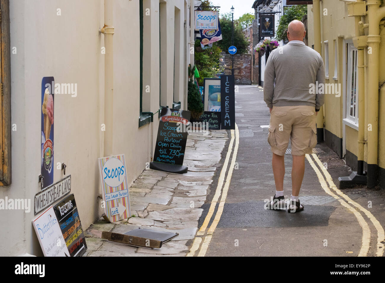 Wheatsheaf lane in Yarmouth on the isle of wight, the lane is to narrow