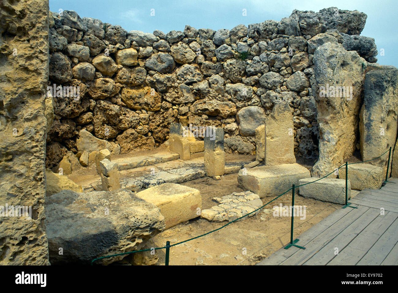Gozo Xaghra Malta Apsiden Ggantija Megalithic Temples Where High Priest Entiled UNESCO World Heritage Site Stock Photo