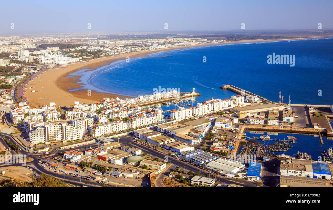 Panorama of Agadir, Morocco. A view from the mountain. Stock Photo