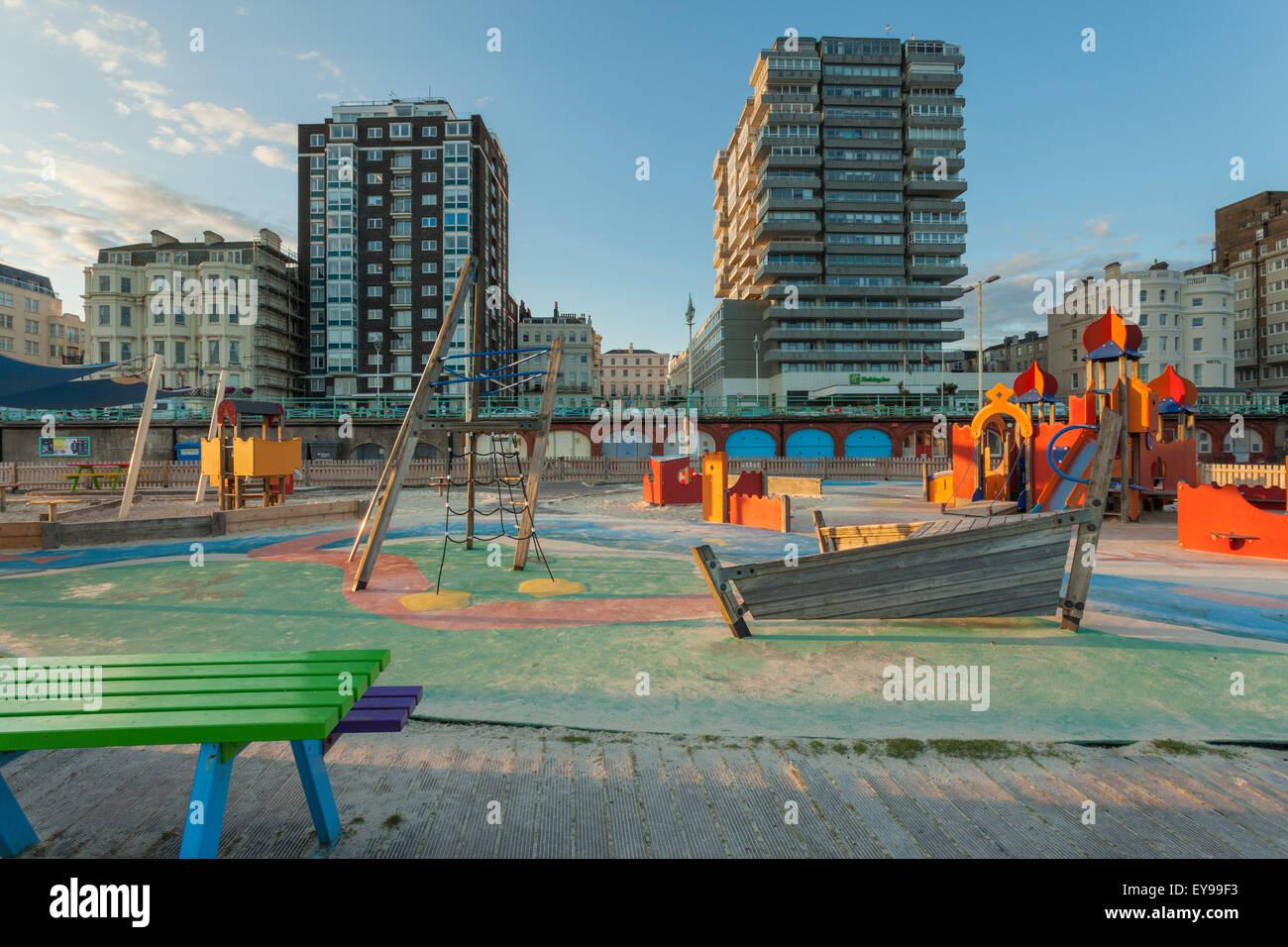 Summer evening on Brighton seafront, East Sussex, England. Stock Photo