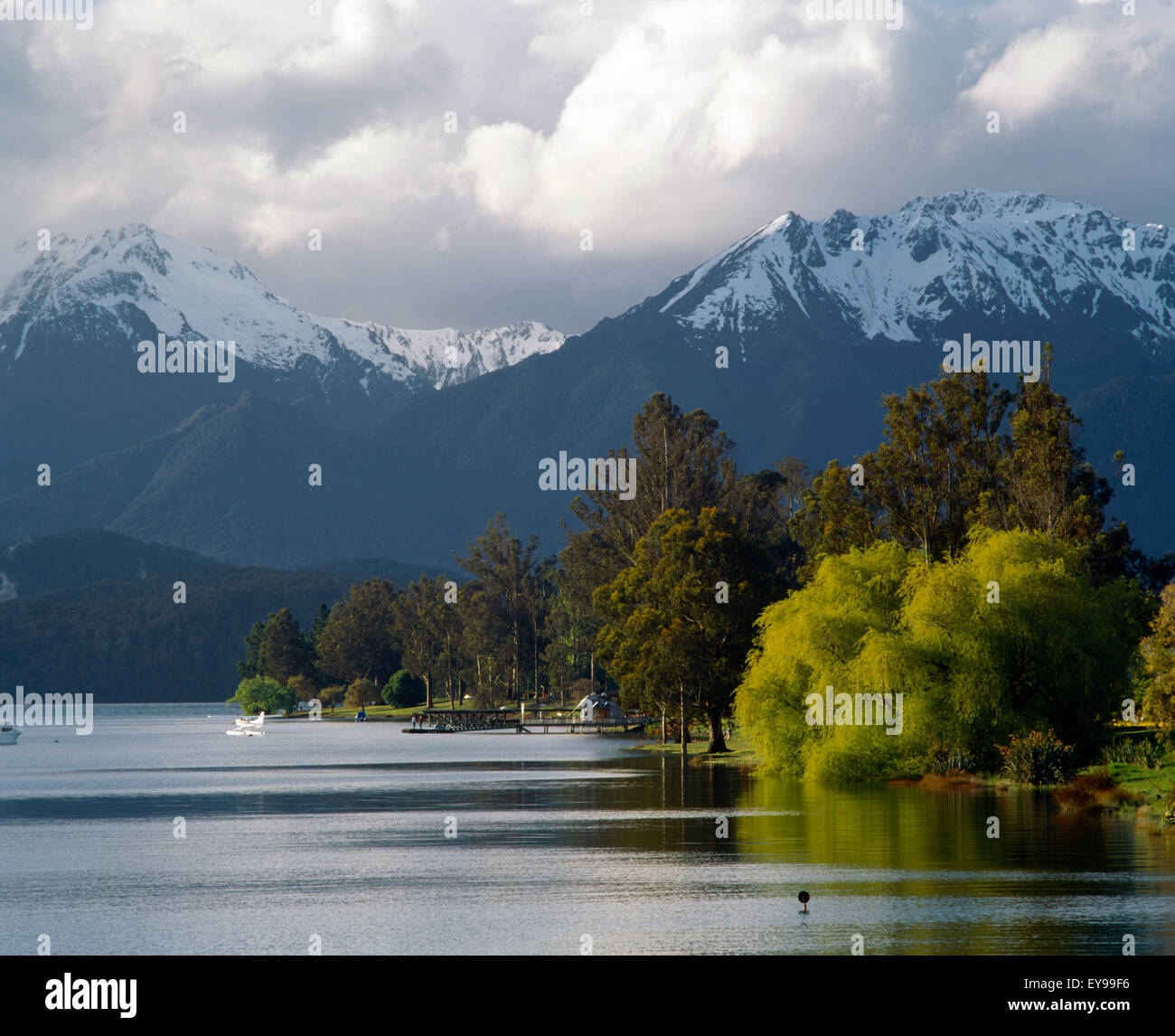 Fiordland New Zealand Lake Te Anau Murchison Mountains Stock Photo