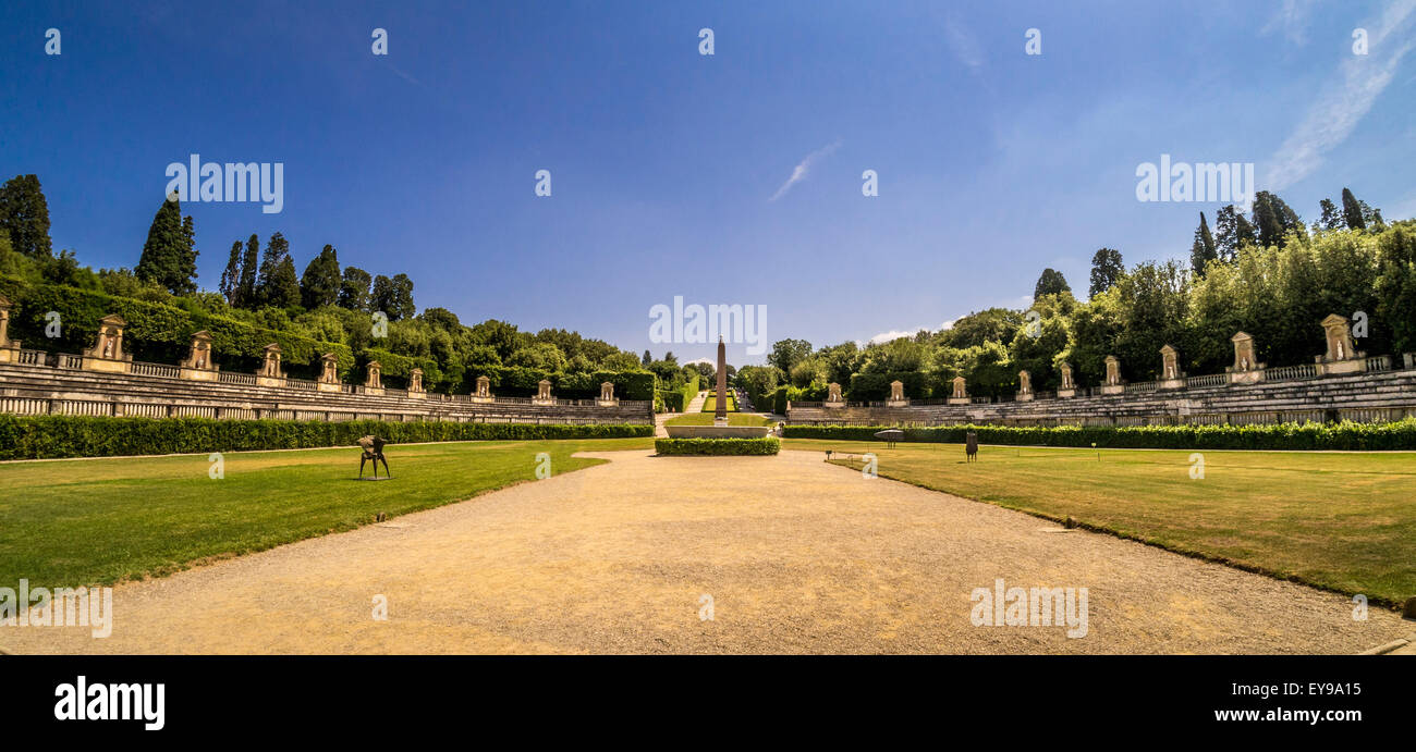 Amphitheatre at Boboli Gardens, Florence, Italy. Stock Photo