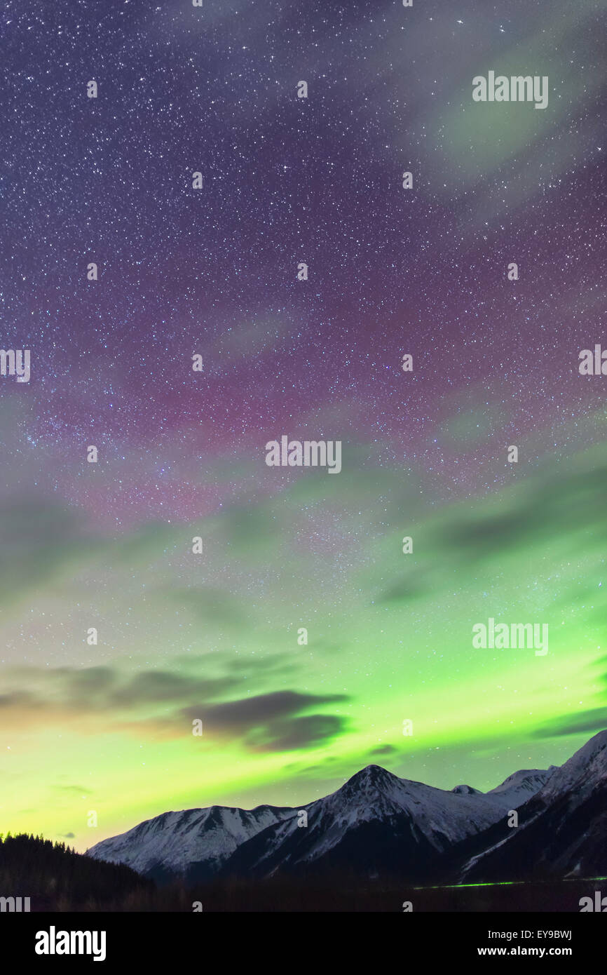 Northern Lights above the Chugach Mountains South of Girdwood