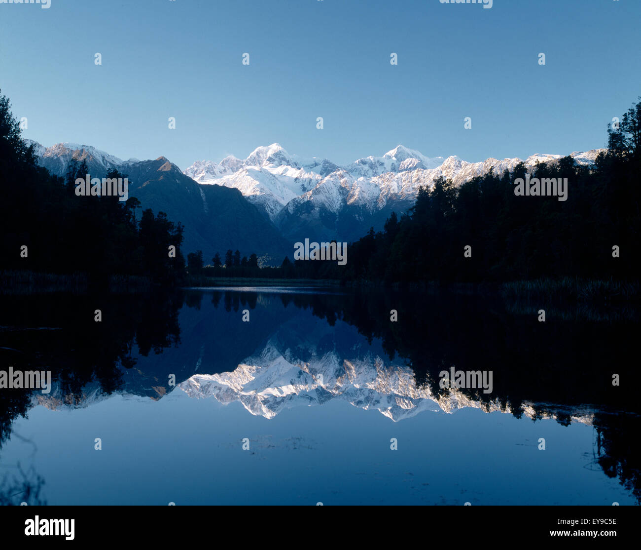 Lake Matheson New Zealand South Westland Southern Alps Stock Photo