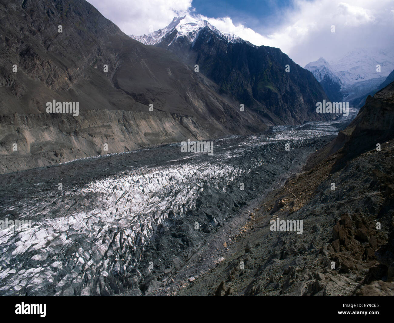 Northern Area Pakistan Hoper Upper Nagar Bualtar Glacier Karakoram Stock Photo