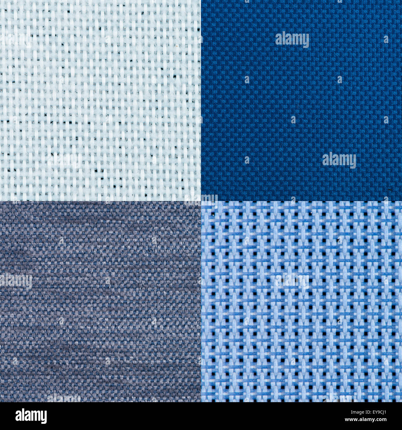 Set of blue fabric samples, texture background Stock Photo - Alamy