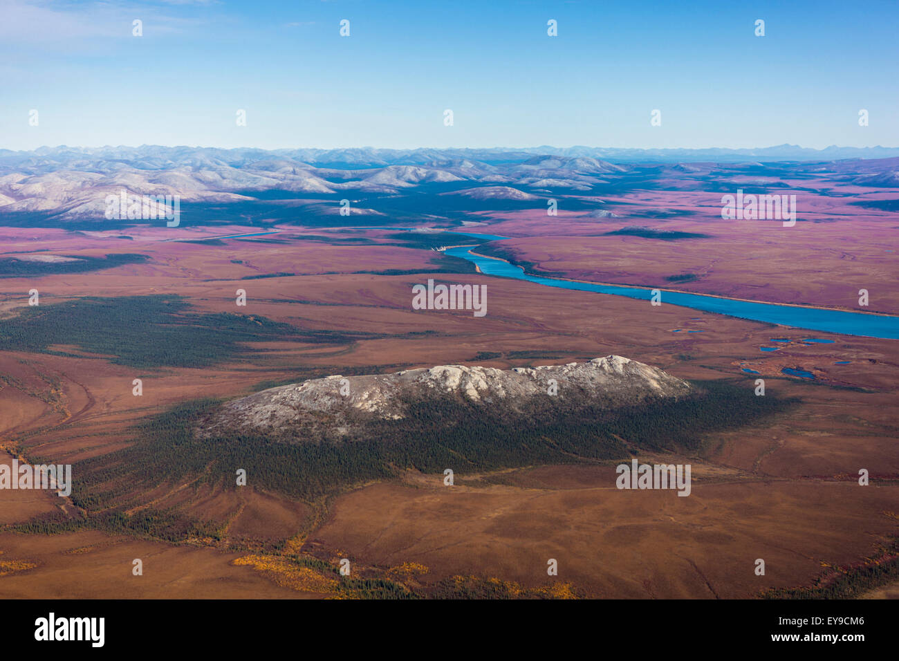 Aerial of the Noatak River, Igichuk Hills and the Baird Mountains in