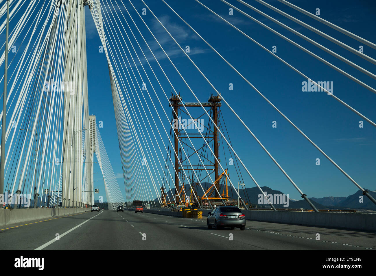 Crossing the Port Mann Bridge from Surrey to Coquitlam; British