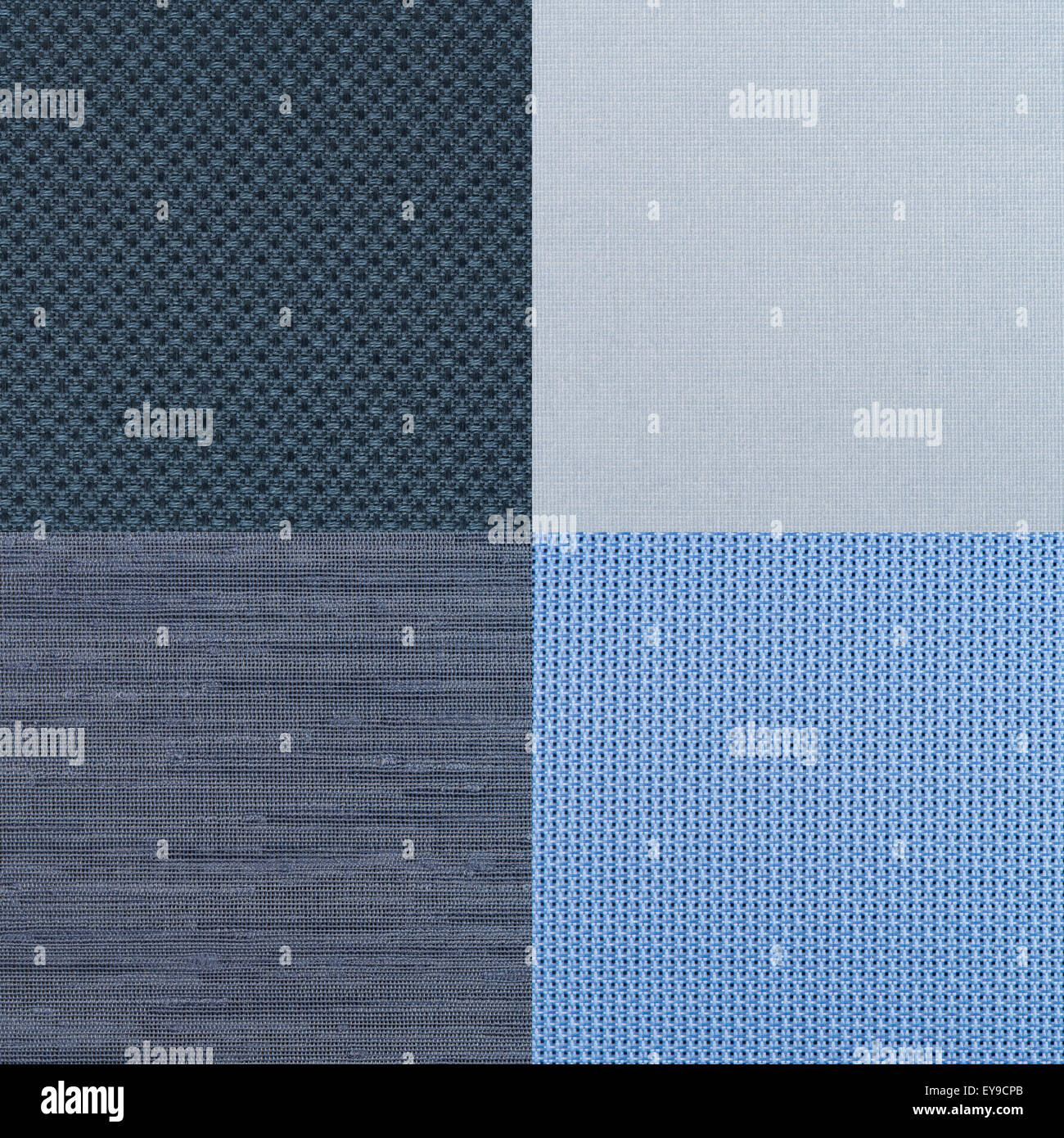 Set of blue fabric samples, texture background Stock Photo - Alamy