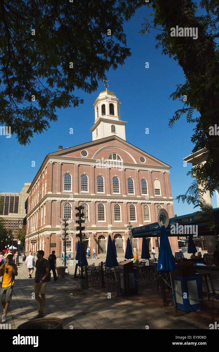 History,Boston,Faneuil Hall,Quincy Market Stock Photo