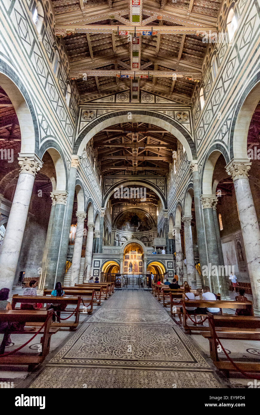Interior of San Miniato al Monte. Florence, Italy. Stock Photo