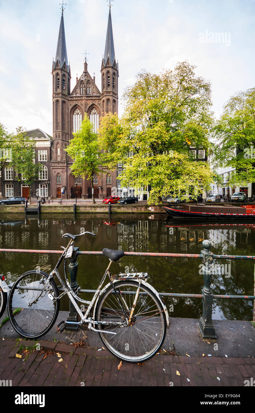 Krijtberg Kerk located at the Singel canal; Amsterdam, Netherlands Stock Photo