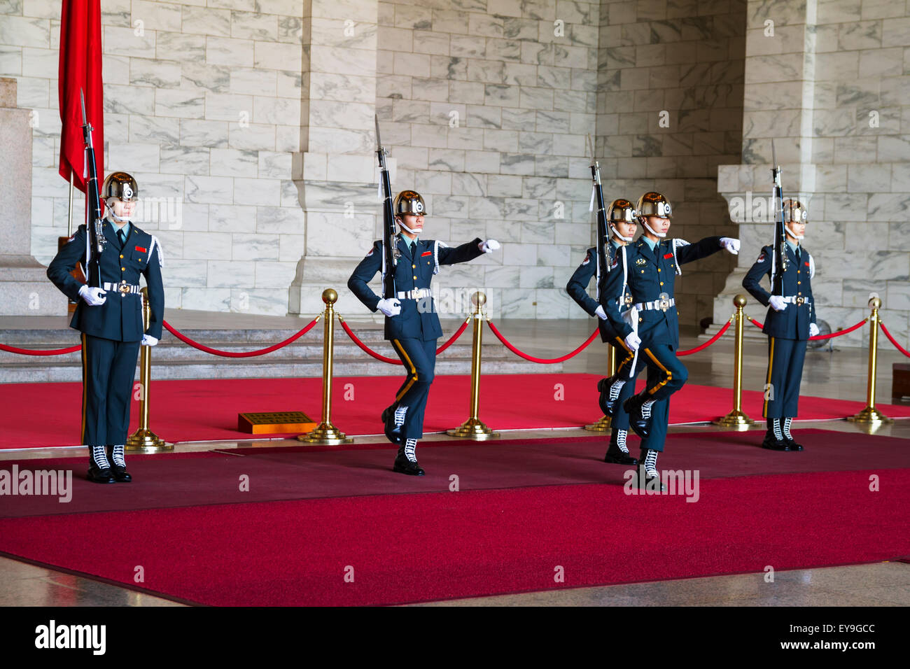 Changing of the guard at the Chiang Kai-shek Memorial Hall; Taipei ...