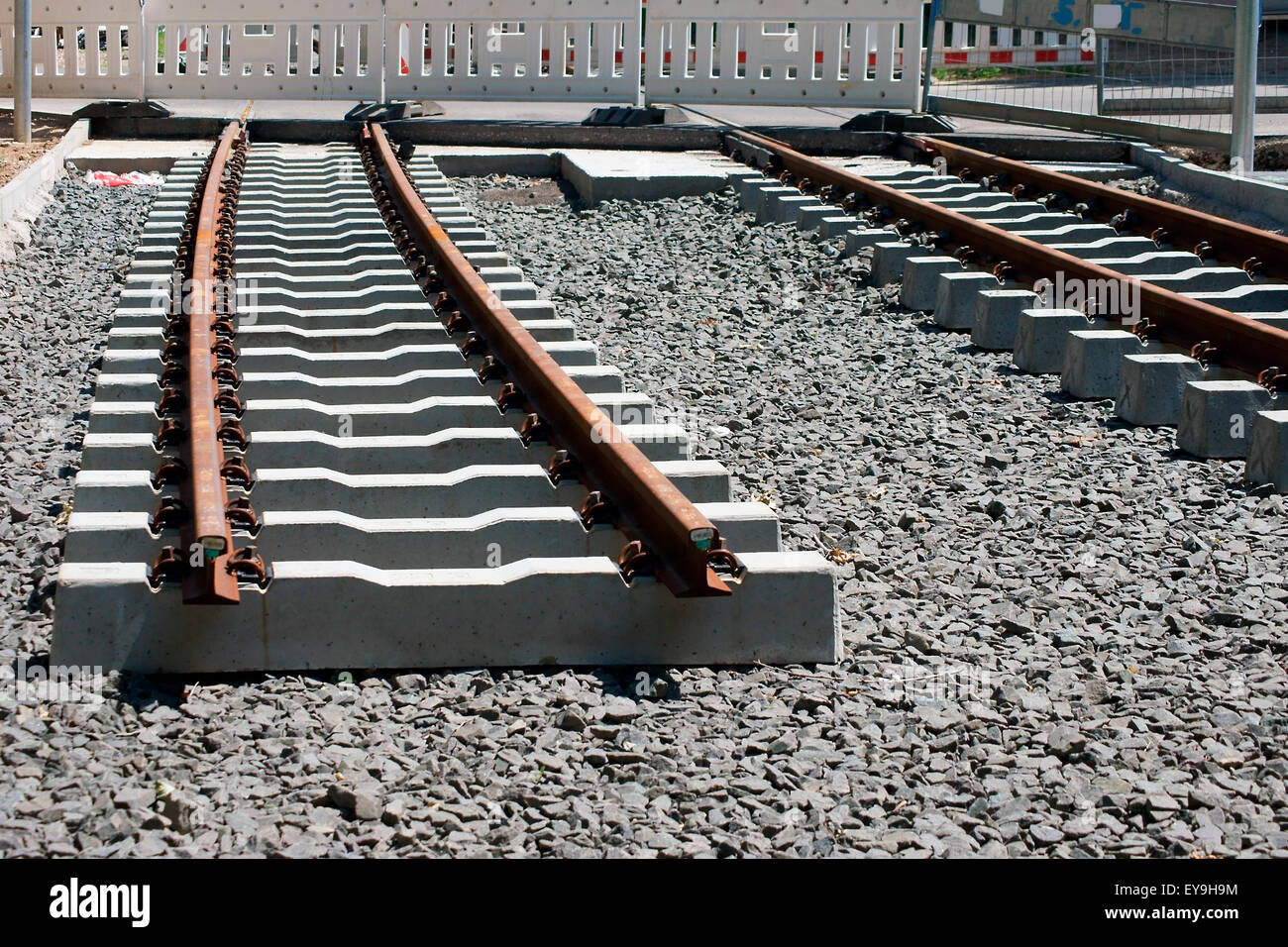 Railway construction Stock Photo