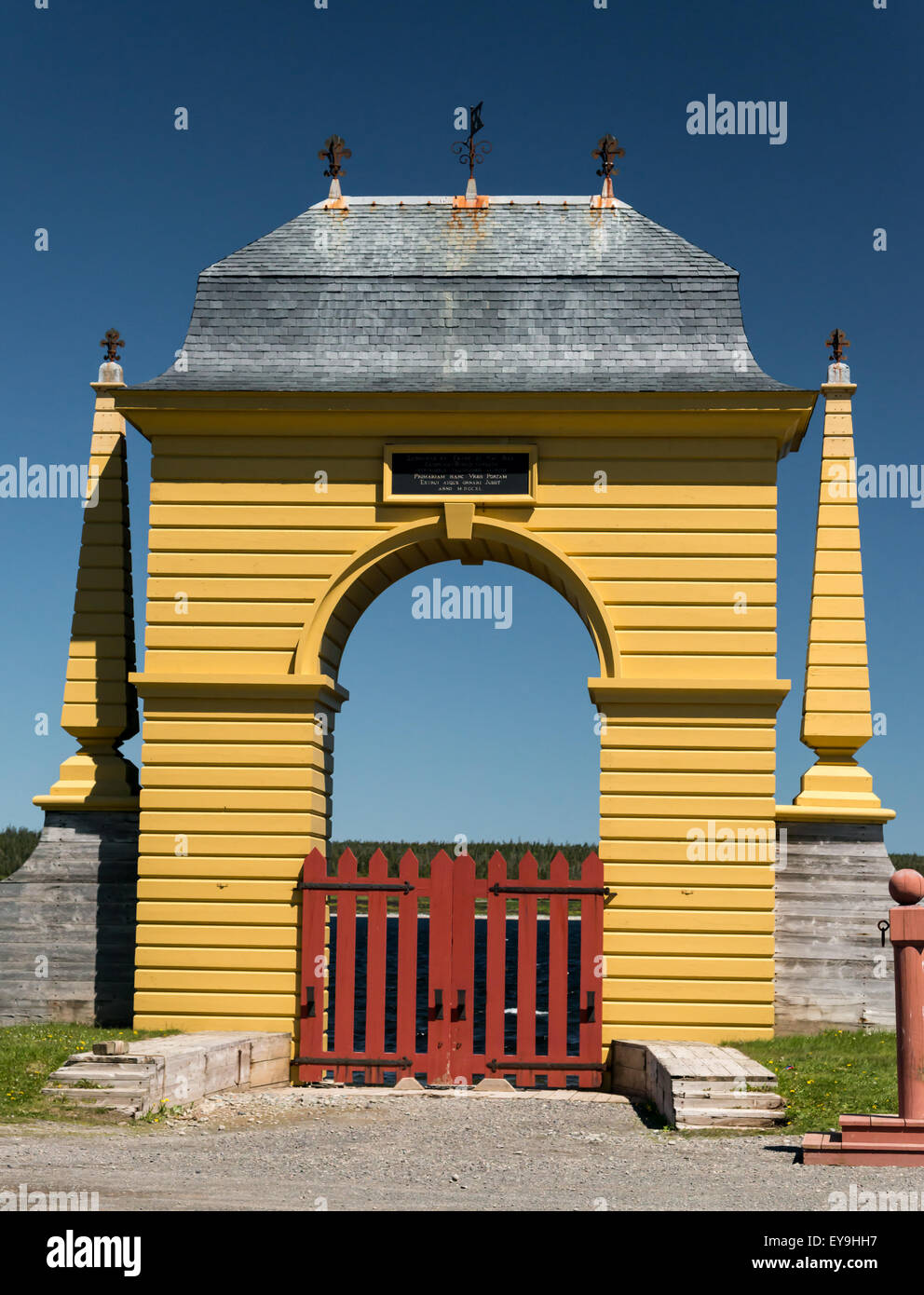 Frédéric Gate, Fortress Louisbourg, Louisbourg, Nova Scotia, Canada - Stock Image