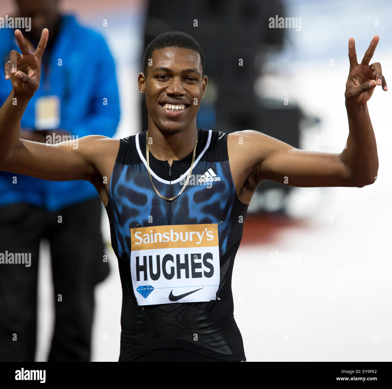 London, UK. 24th July, 2015. Zharnel HUGHES, Men's 200m, Diamond League