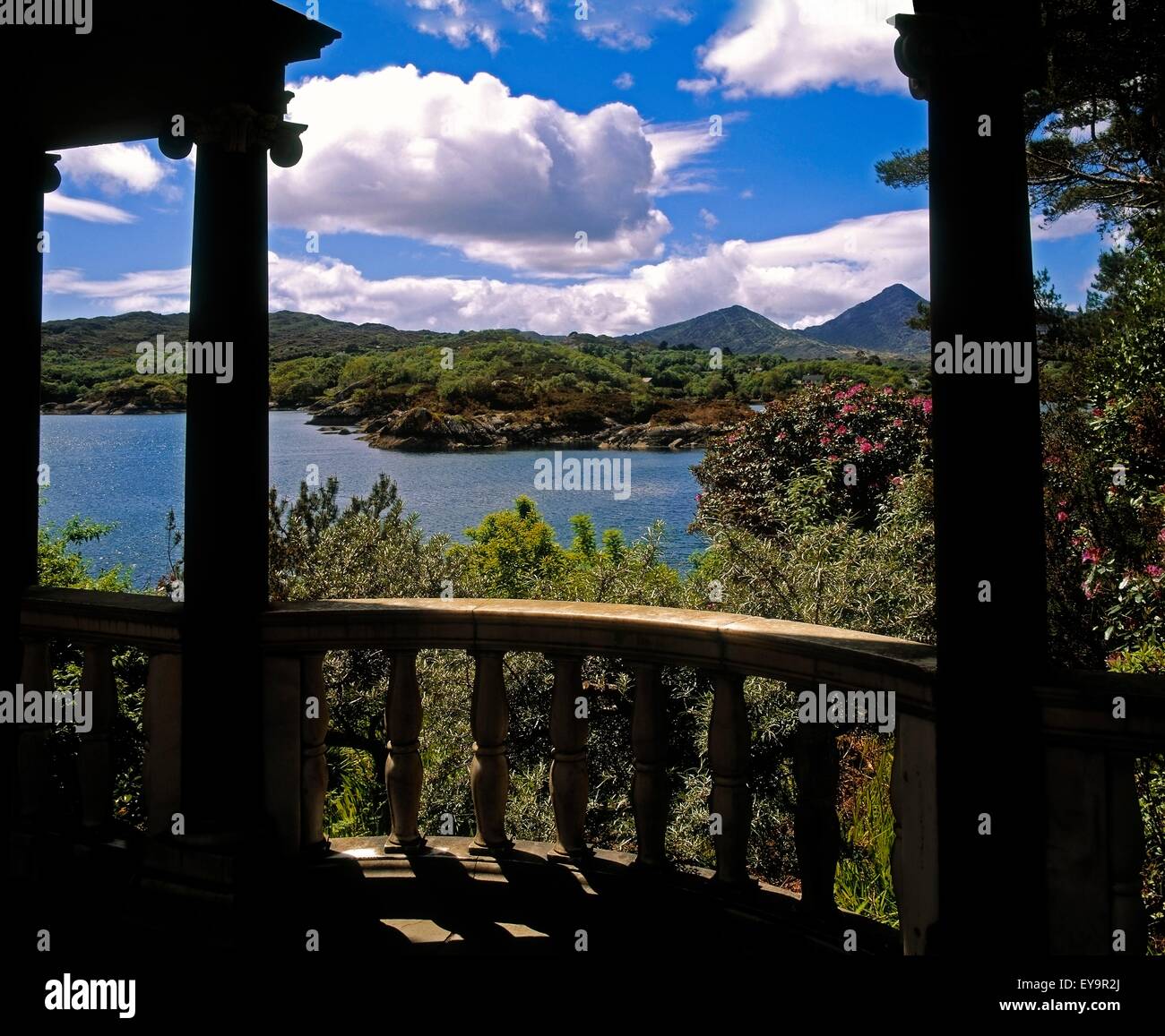 Beara Peninsula, From The Greek Temple, Ilnacullin, Co Cork, Ireland Stock Photo