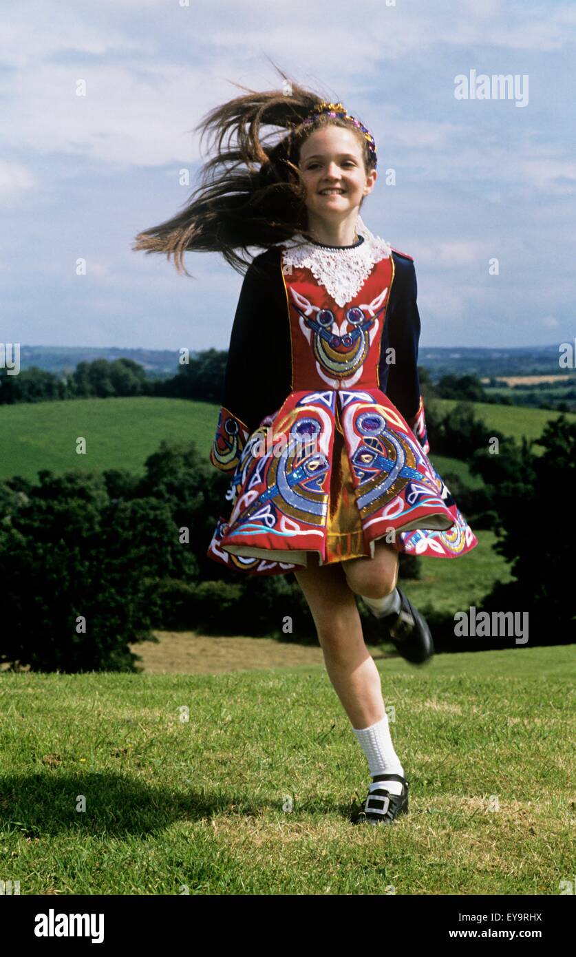 Portrait Of A Girl Dancing, Northern Ireland Stock Photo Alamy