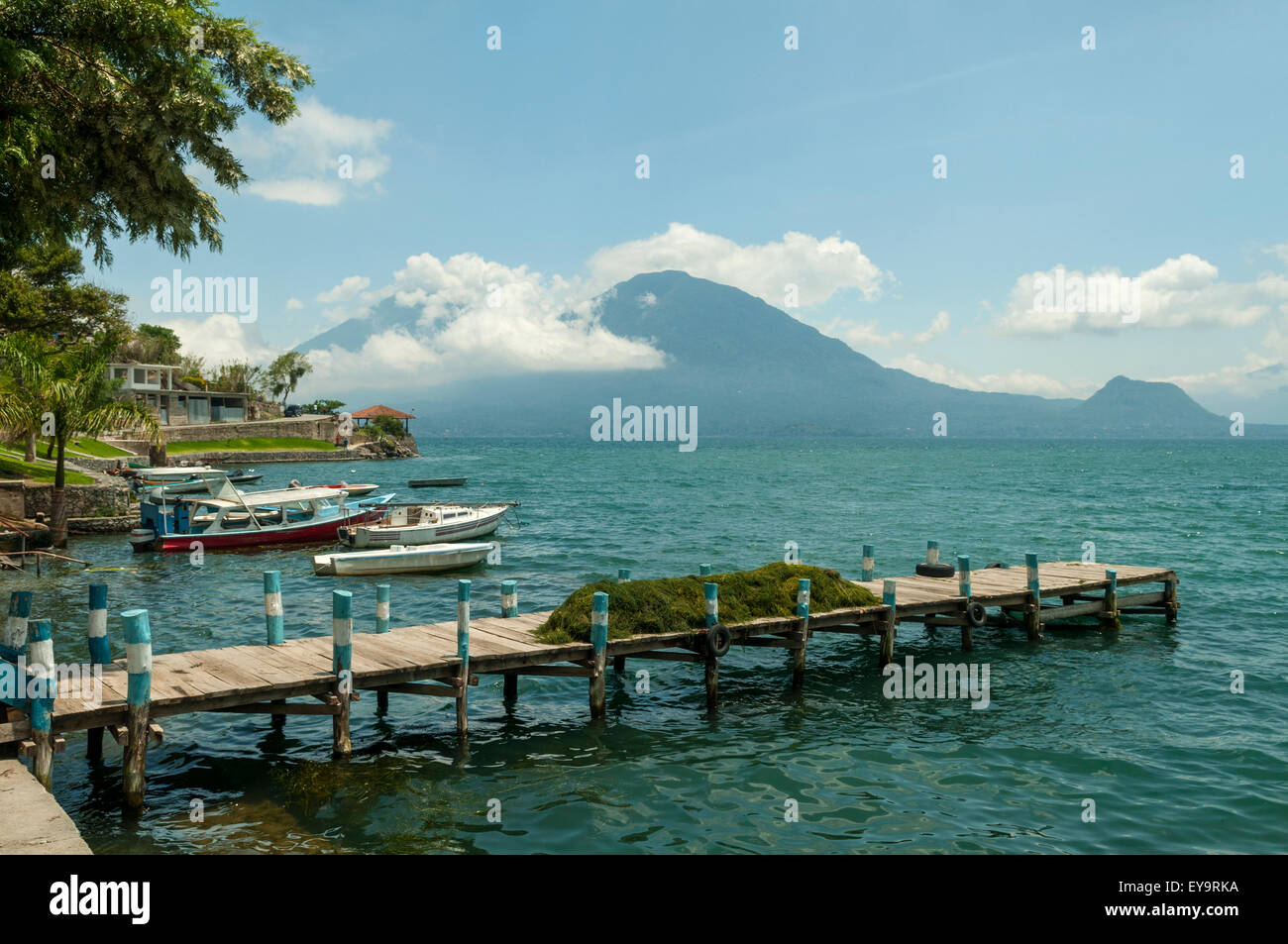 Lake Atitlan from San Antonio Palopo, Guatemala Stock Photo