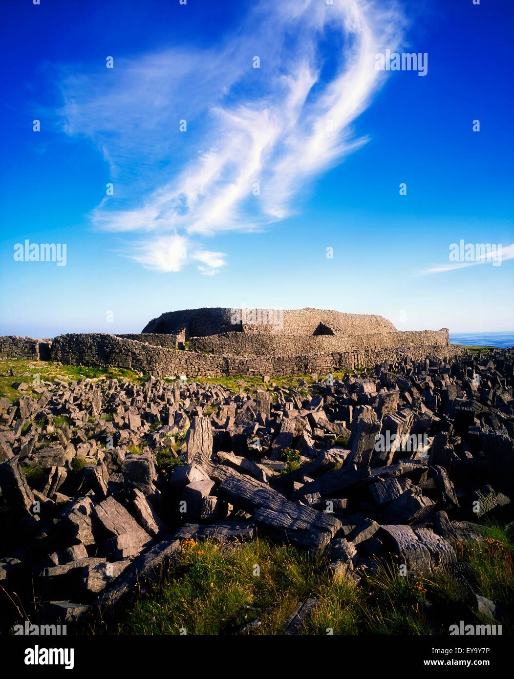 Dun Aengus Fort, Inishmore, Aran Islands, Co Galway, Ireland Stock