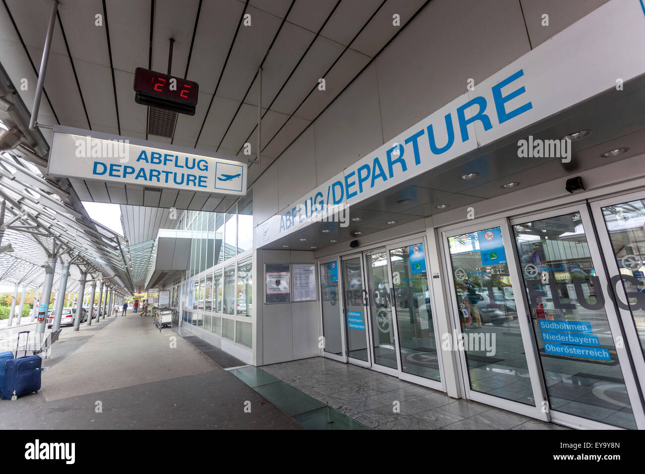 Departure hall, Blue Danube Airport, Linz, Austria Stock Photo