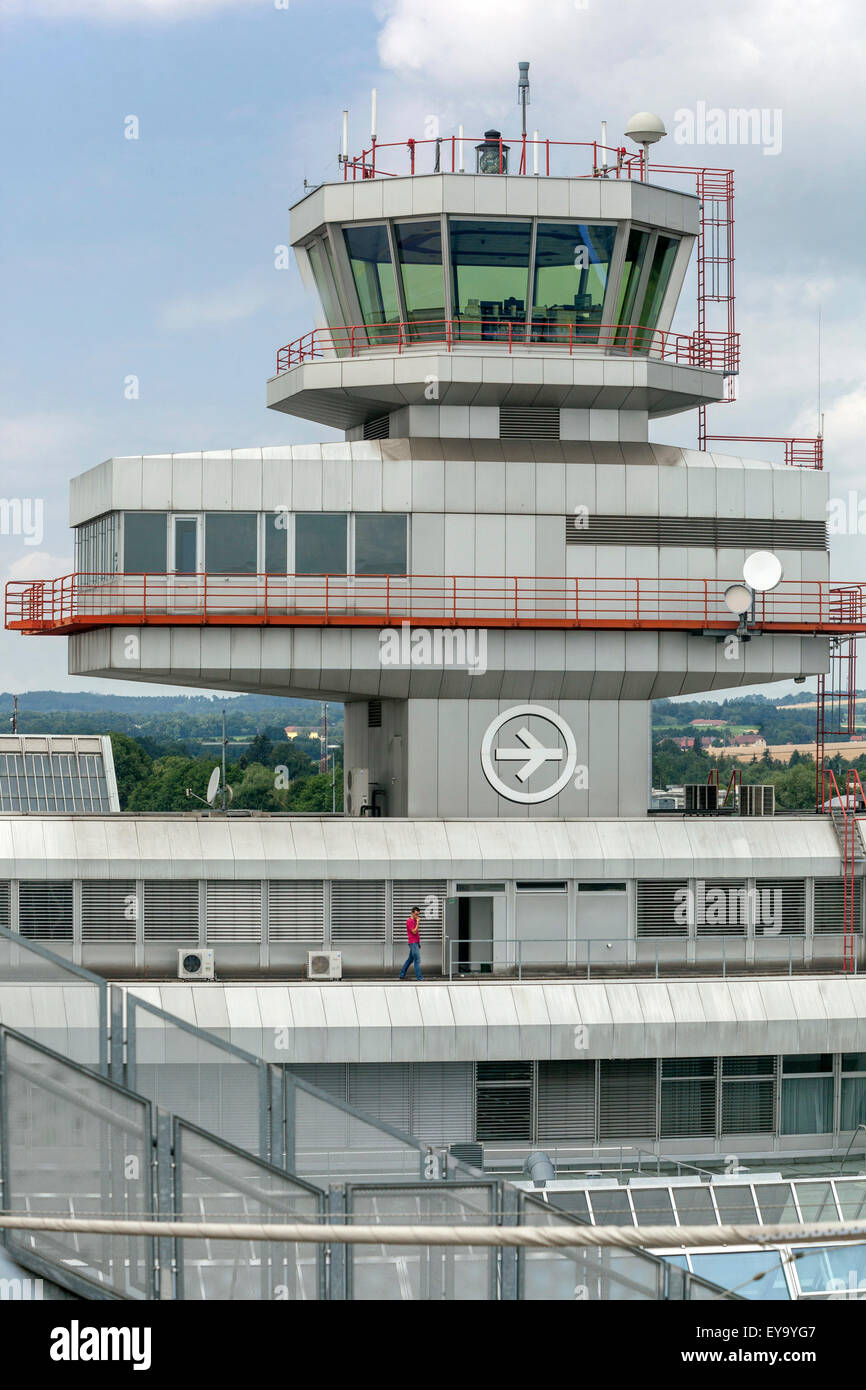 Control Tower, Blue Danube Airport, Linz, Austria Stock Photo