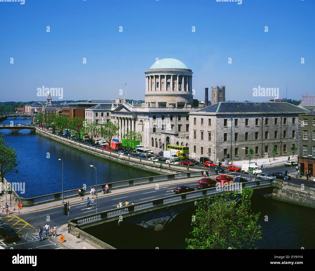 Dublin, Co Dublin, Ireland, The Four Courts, River Liffey Stock Photo