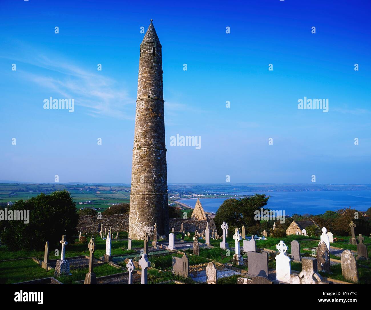 Ardmore, County Waterford, Ireland; 12Th Century Round Tower Stock