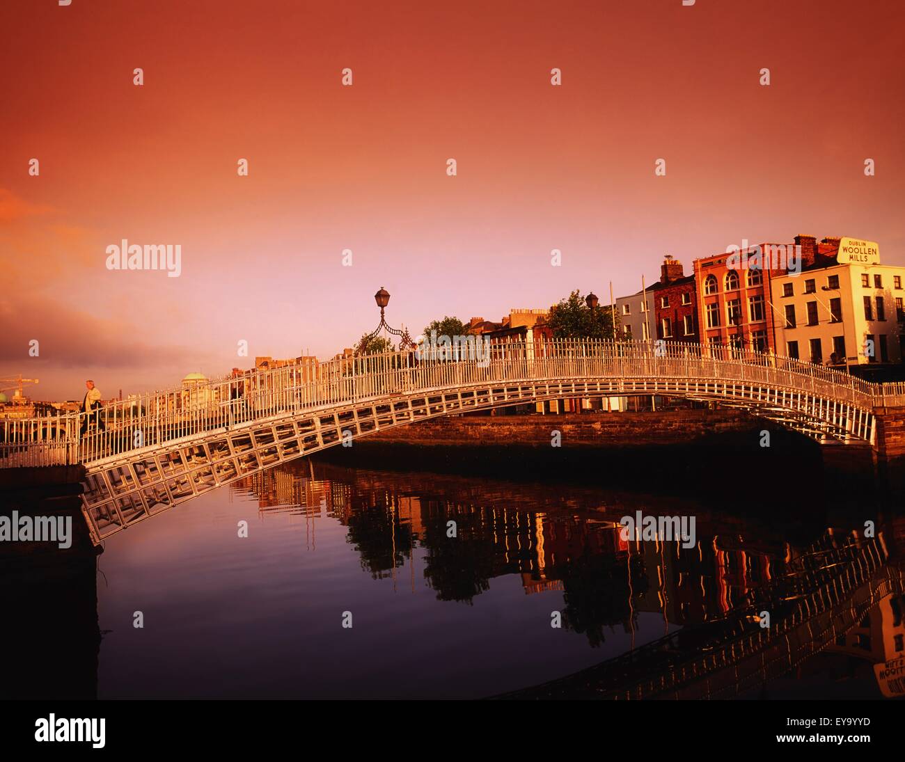 Ha'penny Bridge, River Liffey, Dublin, Co Dublin, Ireland; 19Th Century