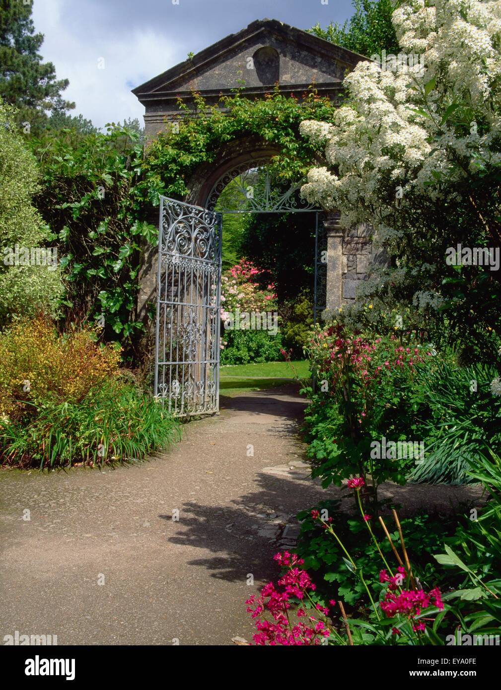 Ilnacullin Gardens, Co Cork, Ireland; Gate To The Walled Garden Stock Photo