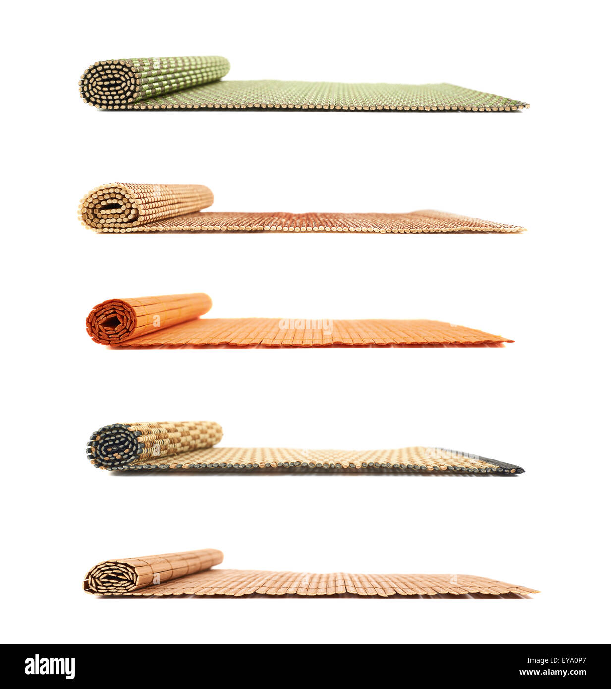 Rolled straw mat isolated Stock Photo Alamy