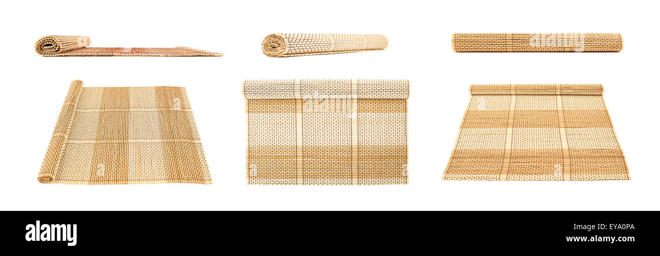 Rolled straw mat isolated Stock Photo Alamy