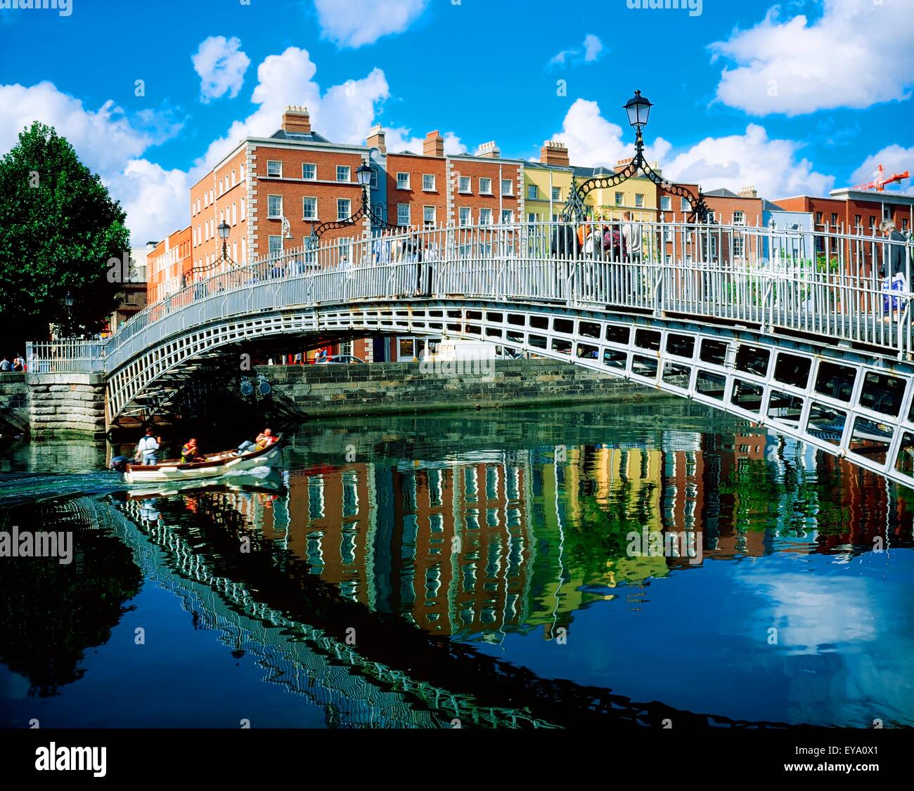 People crossing hapenny bridge hi-res stock photography and images - Alamy