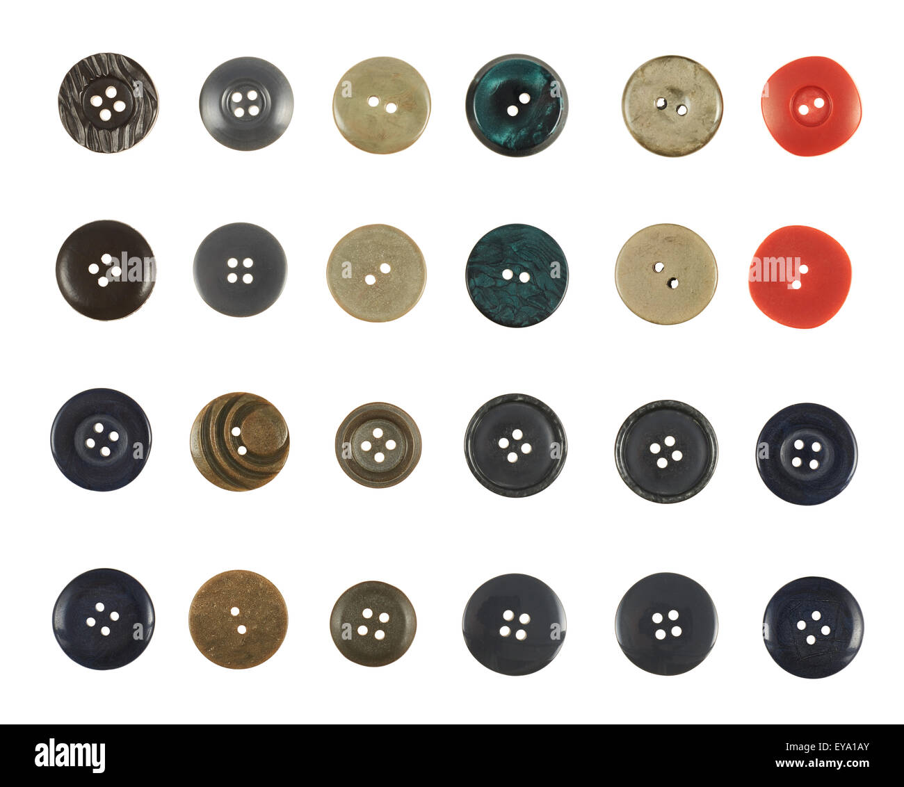 Multiple sewthrough buttons isolated Stock Photo Alamy