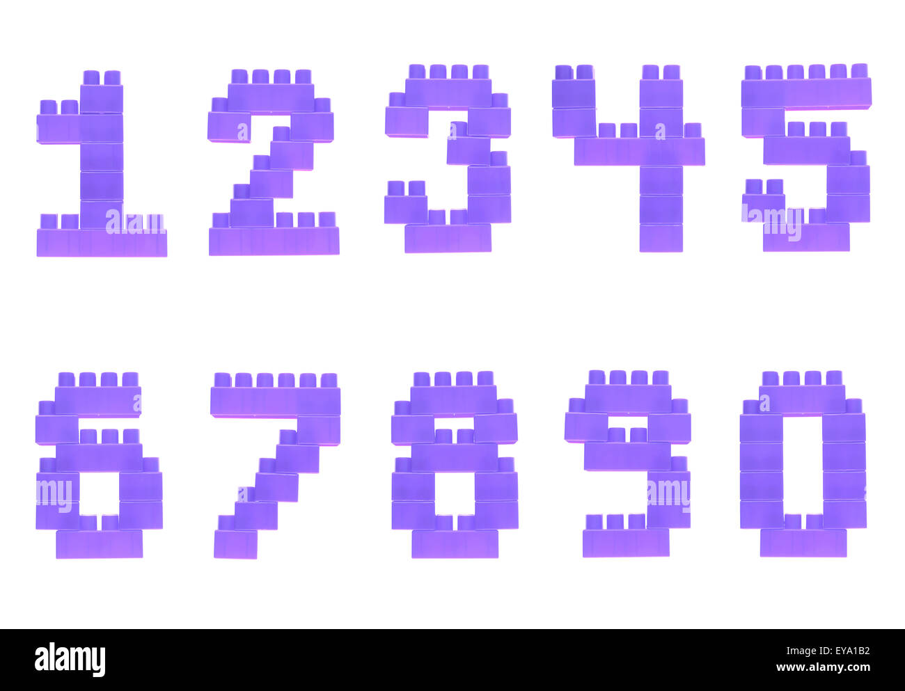 Set of numbers made of toy bricks Stock Photo - Alamy