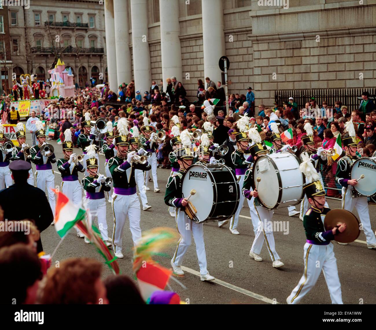 Marching Band, St. Patrick's Day Parade, College Green, Dublin, Co