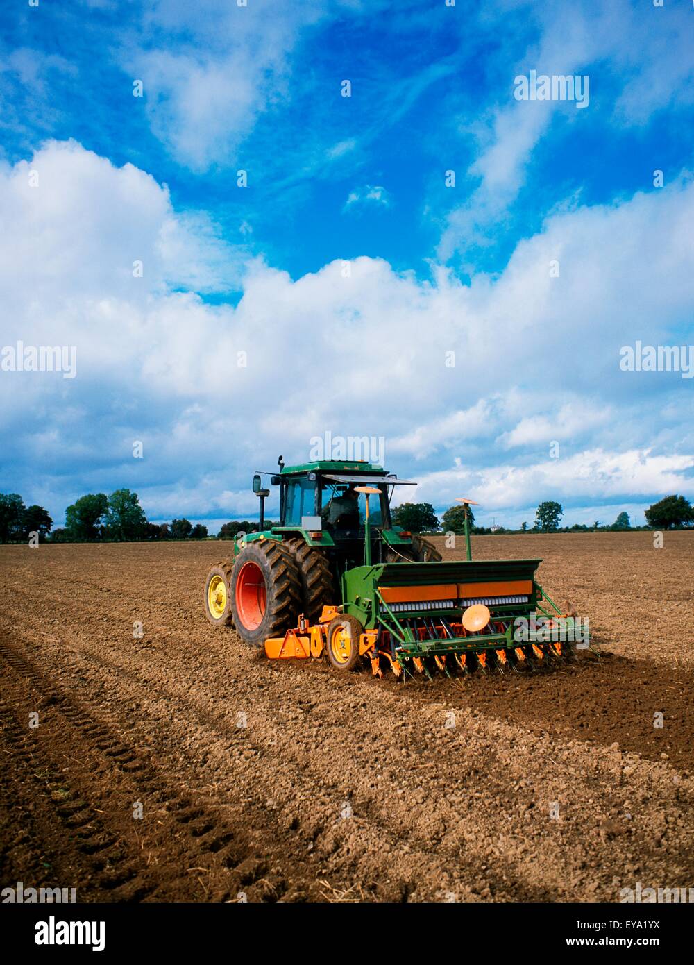 Seed Drilling; Seed Drill Planting Seeds Stock Photo Alamy
