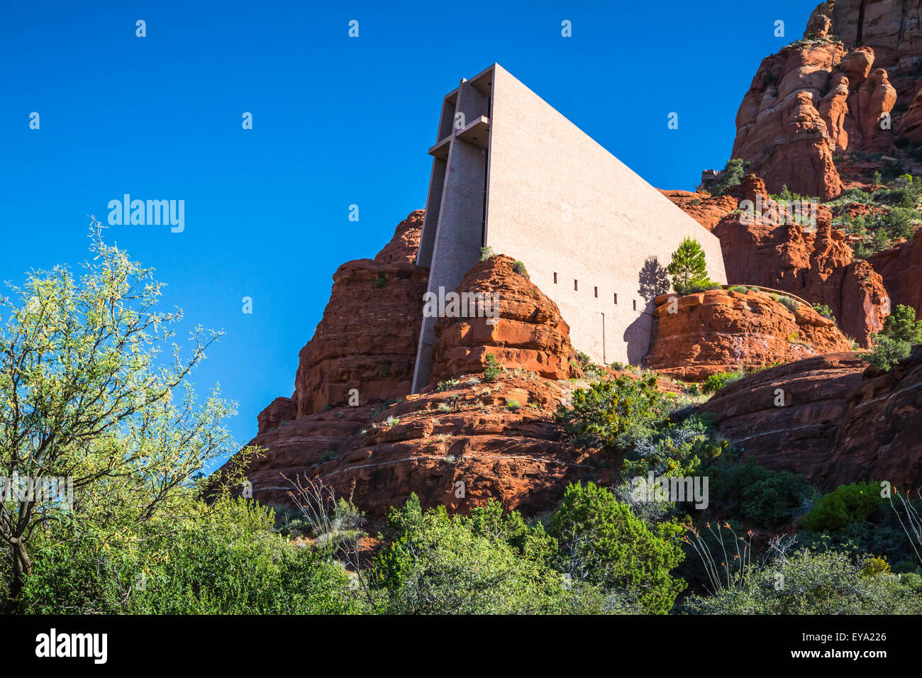 The Roman Catholic Chapel of the Cross in the red buttes of Sedona, Arizona, USA. Stock Photo