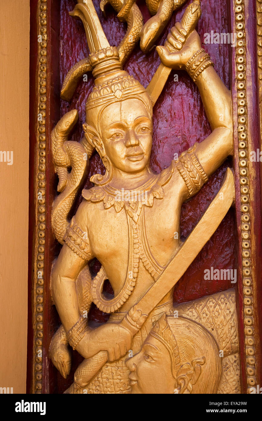 Detail Of Freize At Wat That Luang Tai, Vientiane,Laos Stock Photo