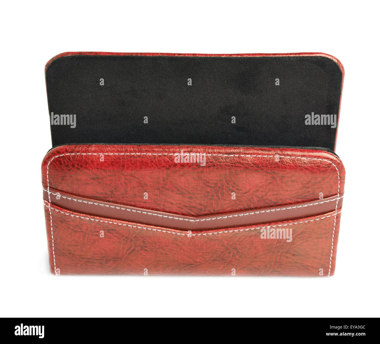 Red leather envelope holder isolated Stock Photo Alamy