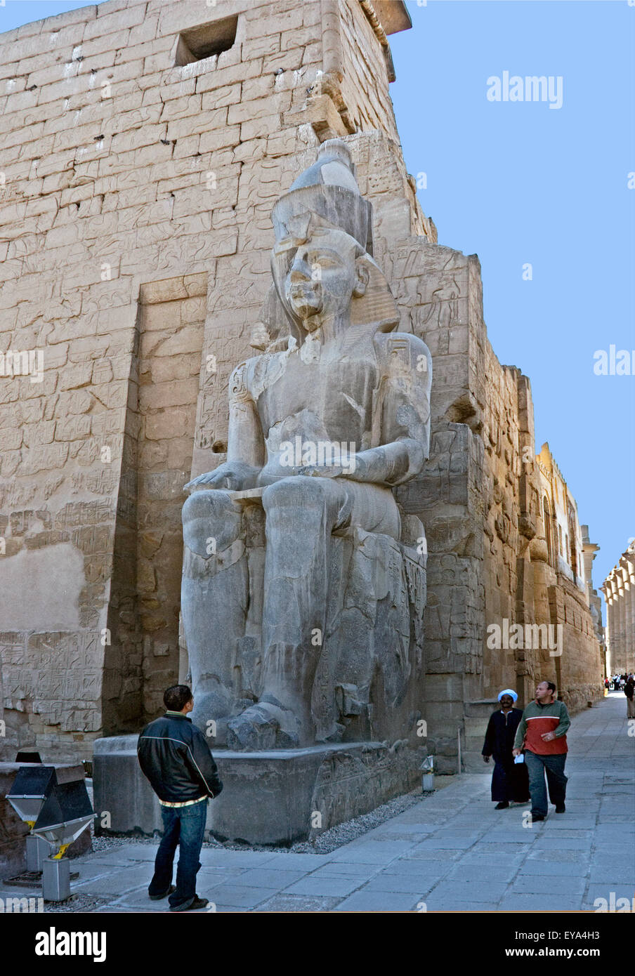 Luxor, Egypt. Temple of Luxor (Ipet resyt): statue of Usermaatra Setepenra Ramses II the Great (1303-1212 b.C.) Stock Photo