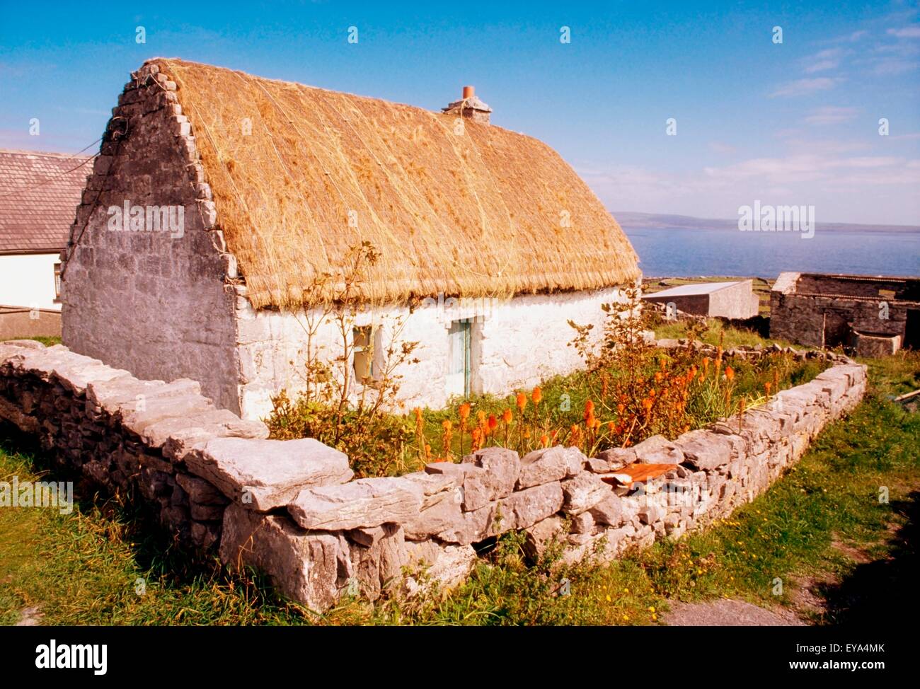 Inisheer, Aran Islands, Co Galway, Ireland; Thatched Cottage Stock