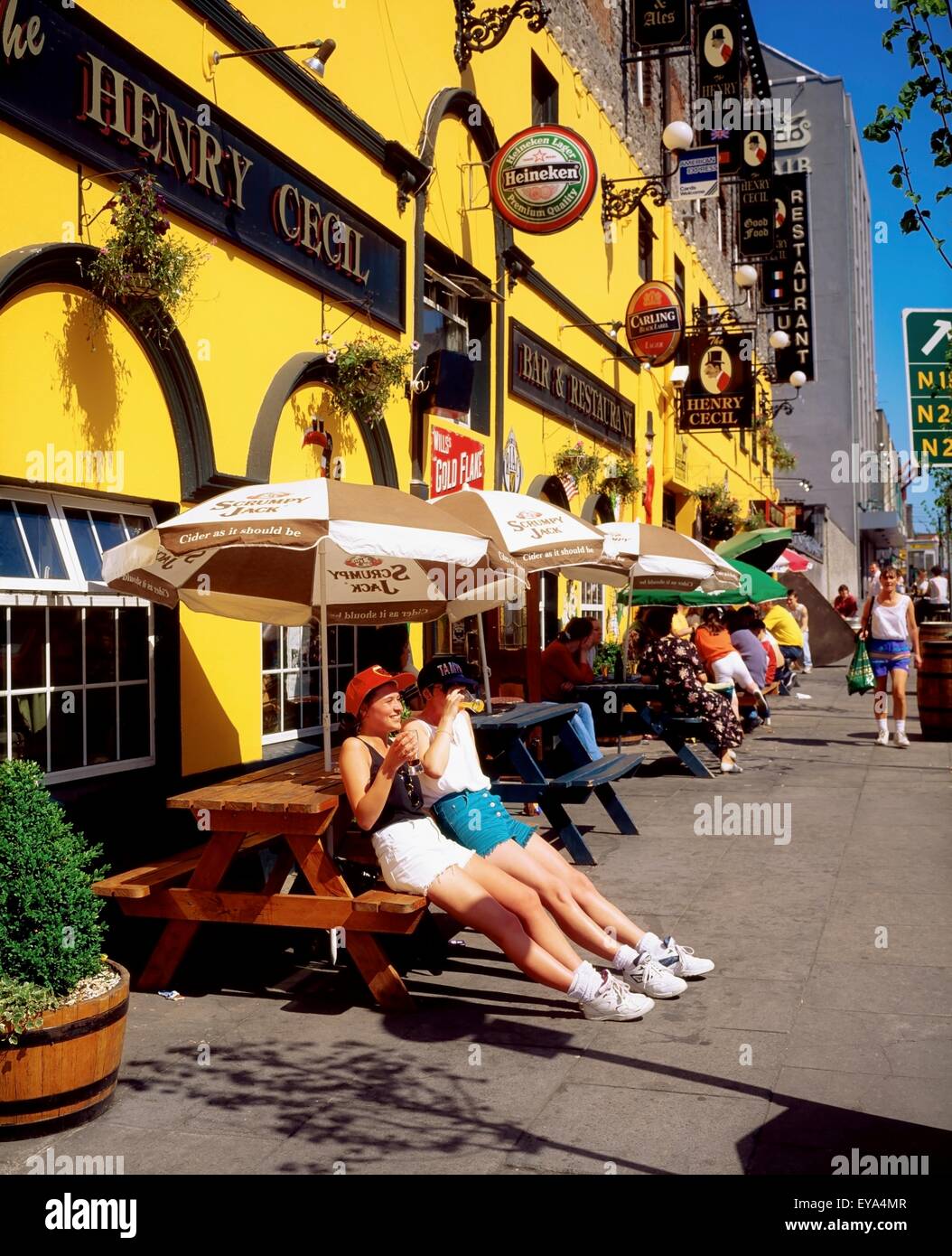 Henry Cecil Limerick Co Limerick Ireland People Outside Of A Bar Stock Photo Alamy