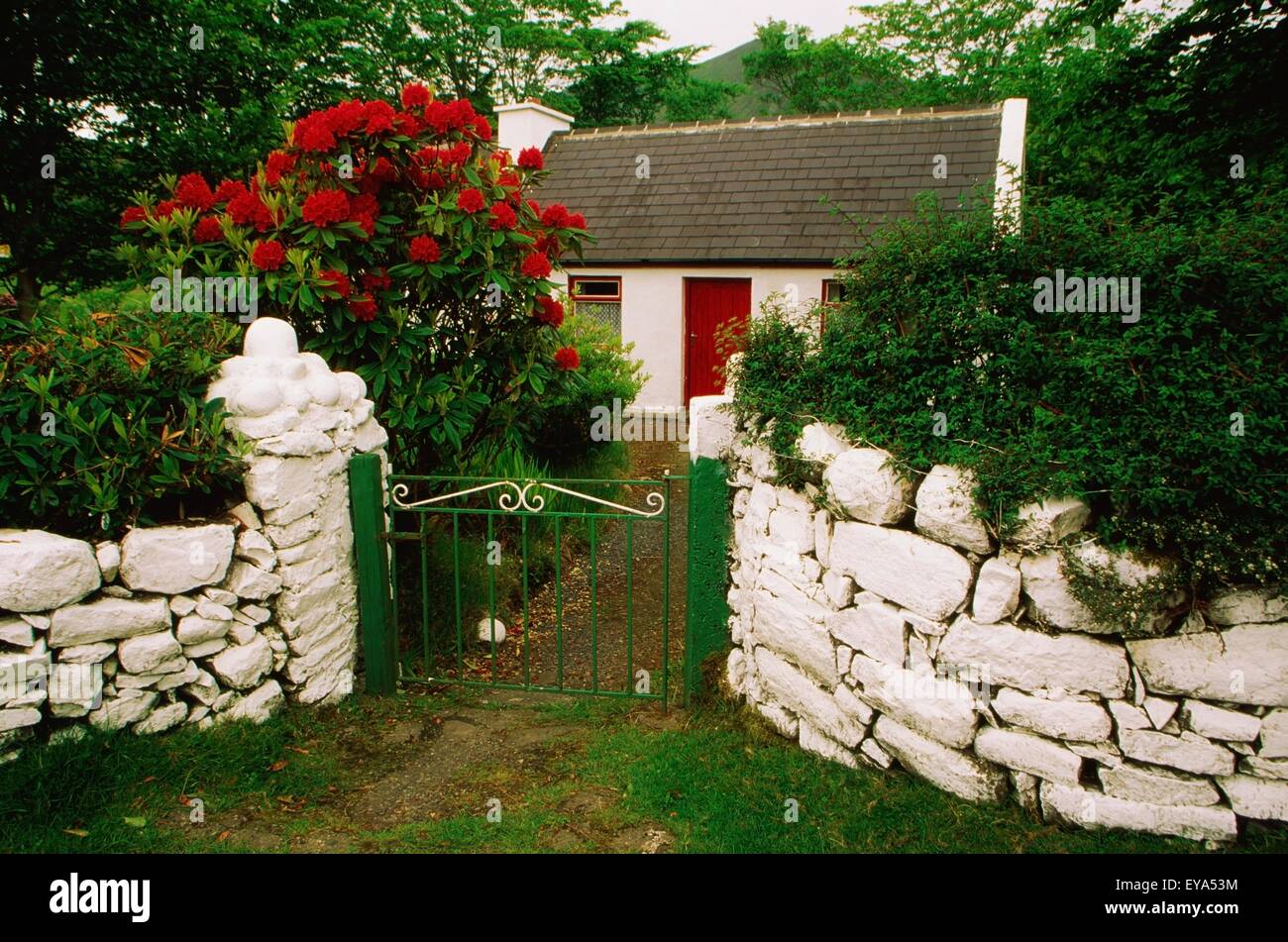 Leenane Village, County Galway, Ireland; Traditional Cottage Stock