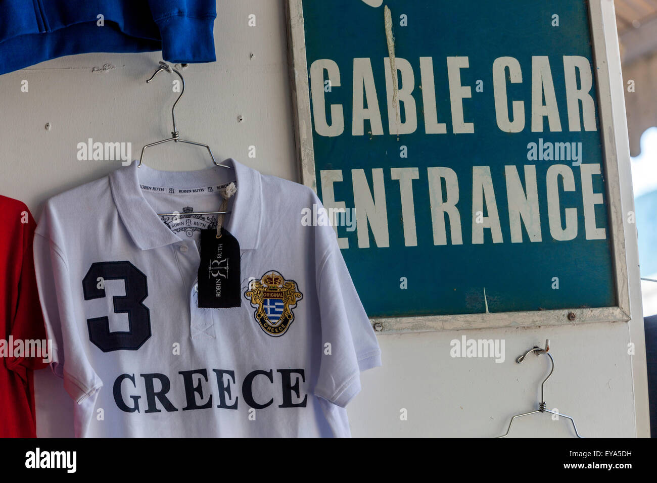 Cable car, Fira, Santorini, Cyclades, Aegean Islands, Greece Stock Photo