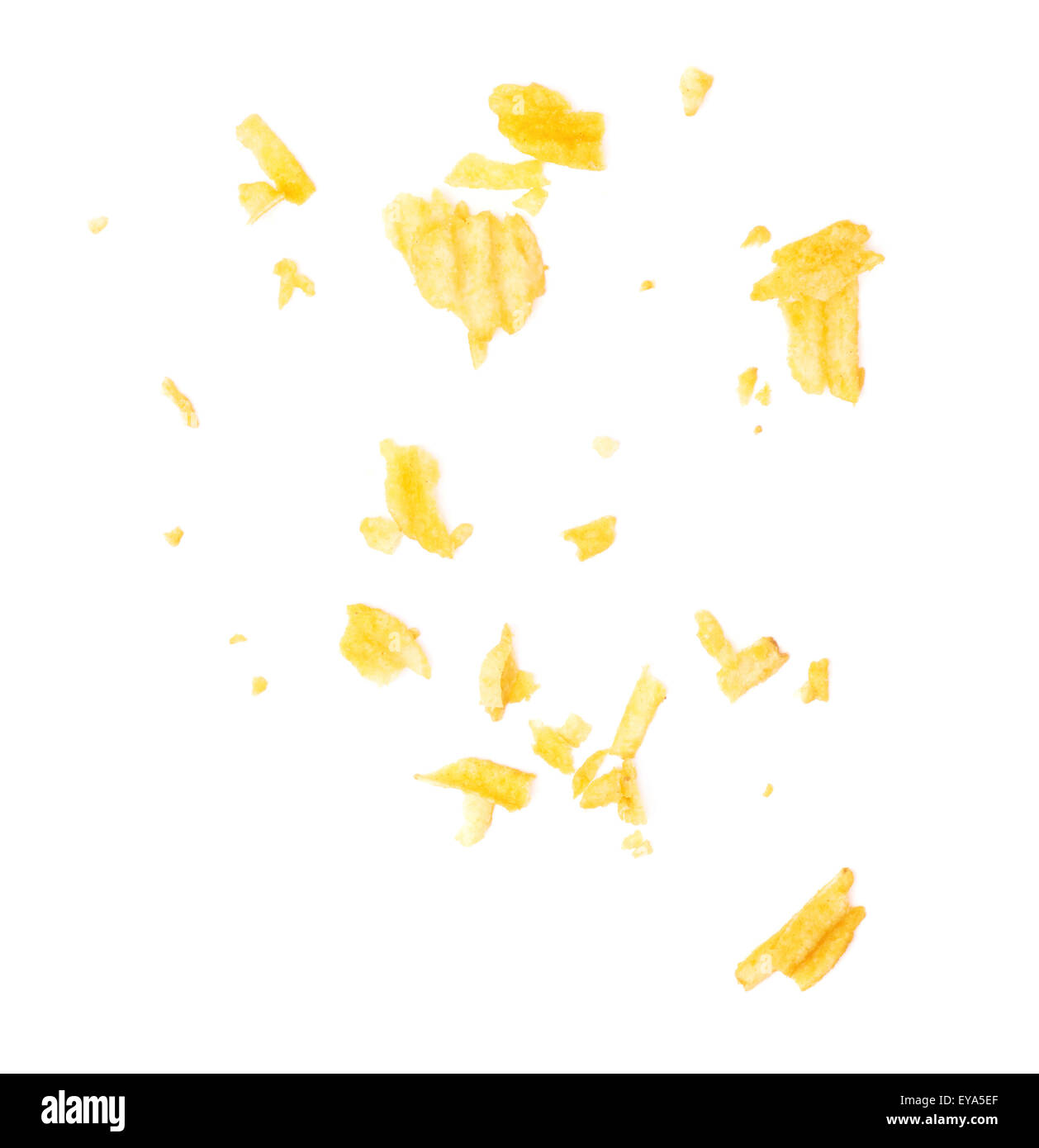 Potato chips crumbs and leftovers isolated Stock Photo Alamy