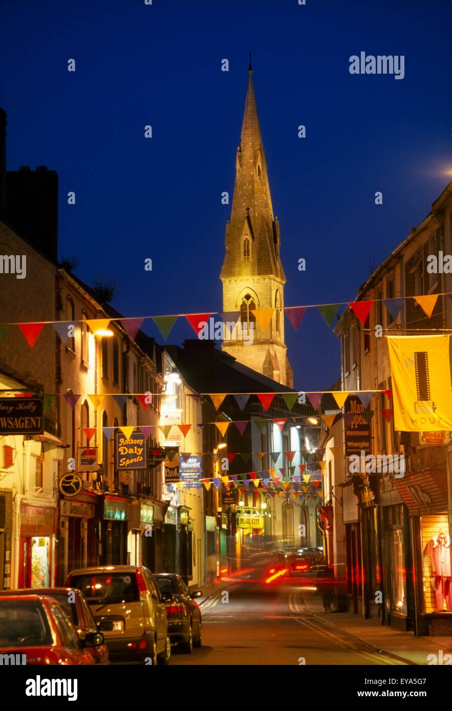 Ennis, County Clare, Ireland; Town Streetscape At Night Stock Photo Alamy